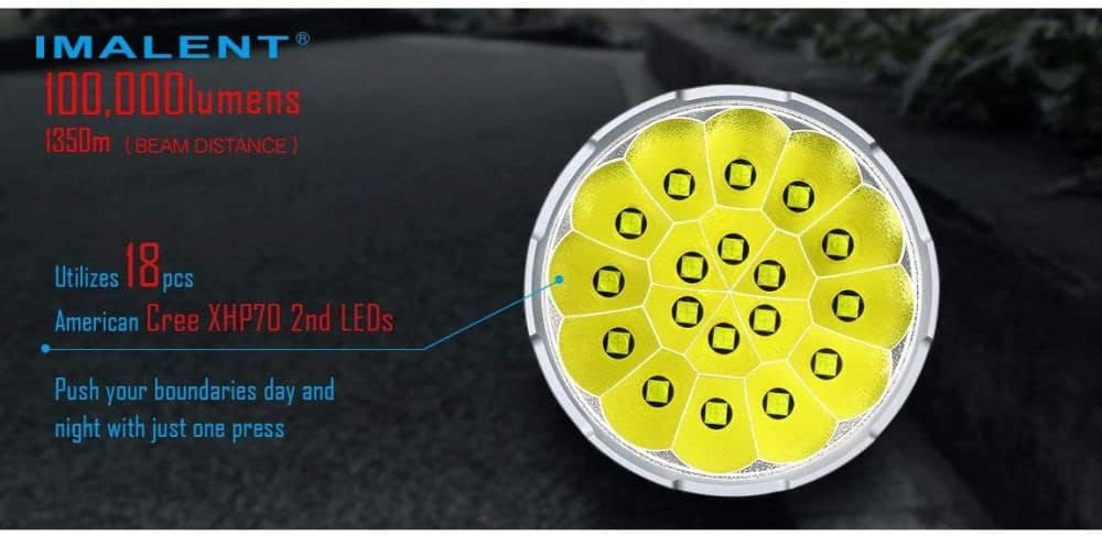 100,000 Lumens Rechargeable LED Flashlight W72308