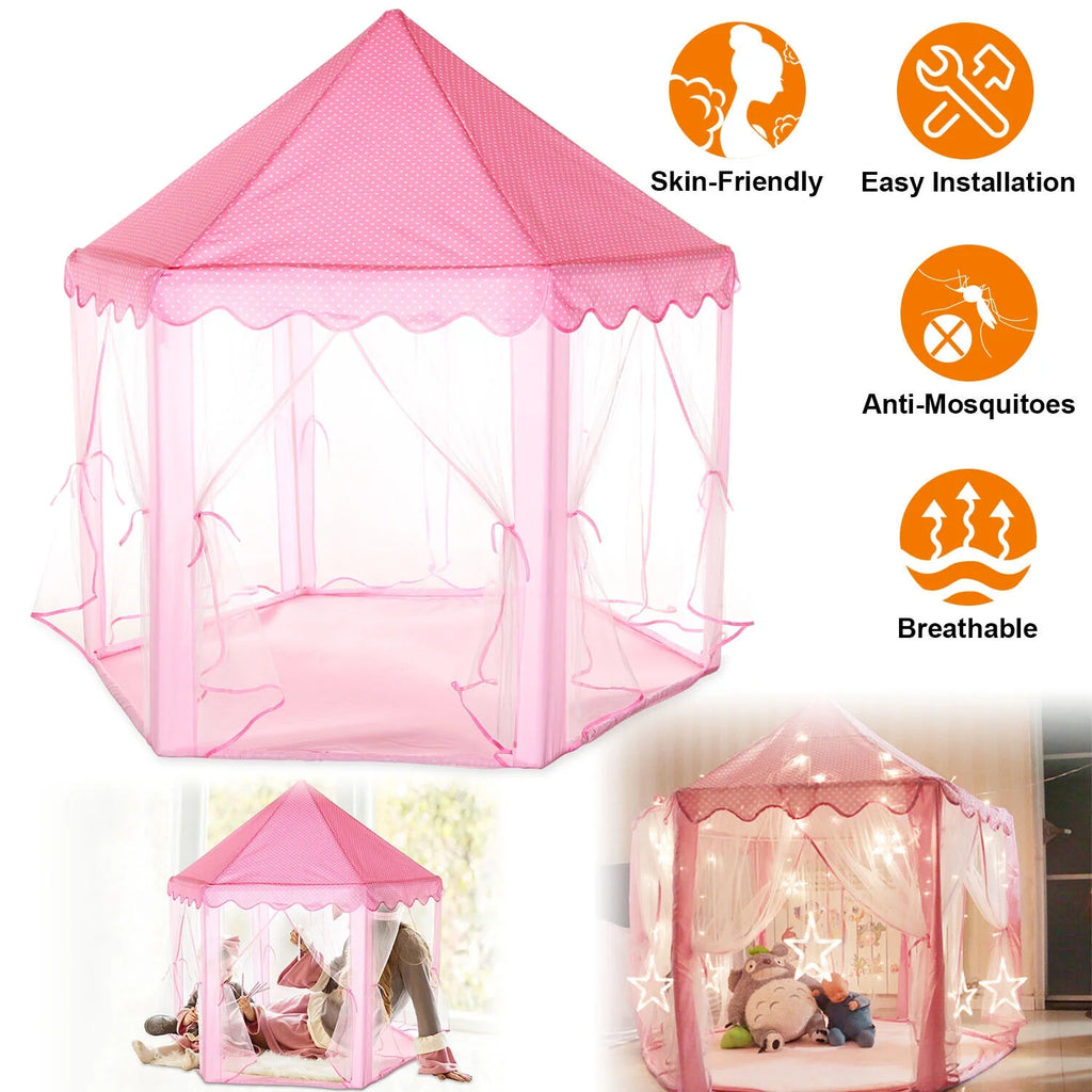 Pink Princess Castle Play Tent Playhouse Z4893