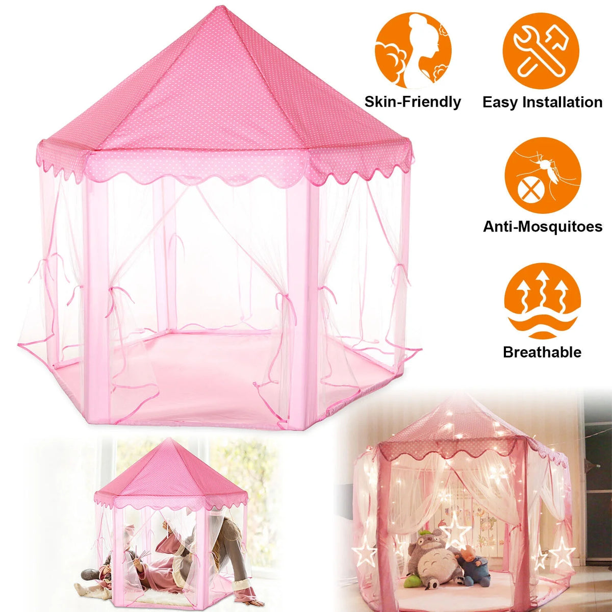 Pink Princess Castle Play Tent Playhouse Z4893