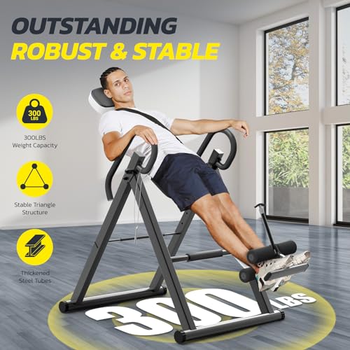 Heavy Duty Gravity Inversion Table 300 lbs Capacity with Adjustable Protective Belt T887996
