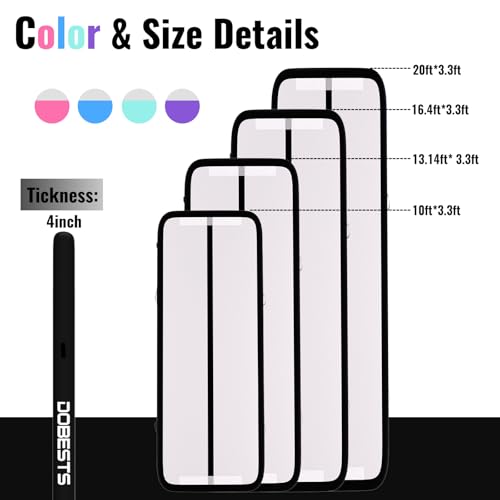 6.6ft 10 ft 13ft 16ft 20ft 4/8in Thick Inflatable Gymnastics Mat O251613