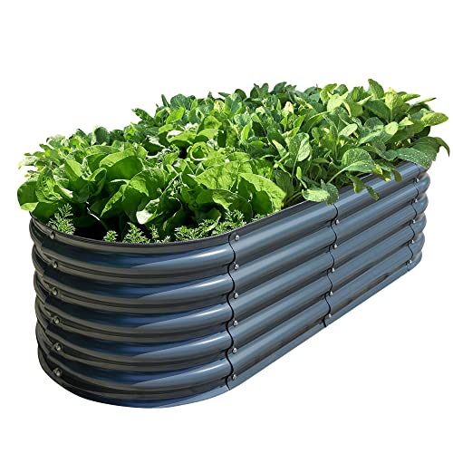 32" Tall Galvanized Metal Raised Garden Bed C445593