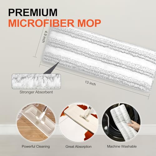 Mop and Bucket with Wringer Set with 3 Reusable Microfiber Mop Pads L7987