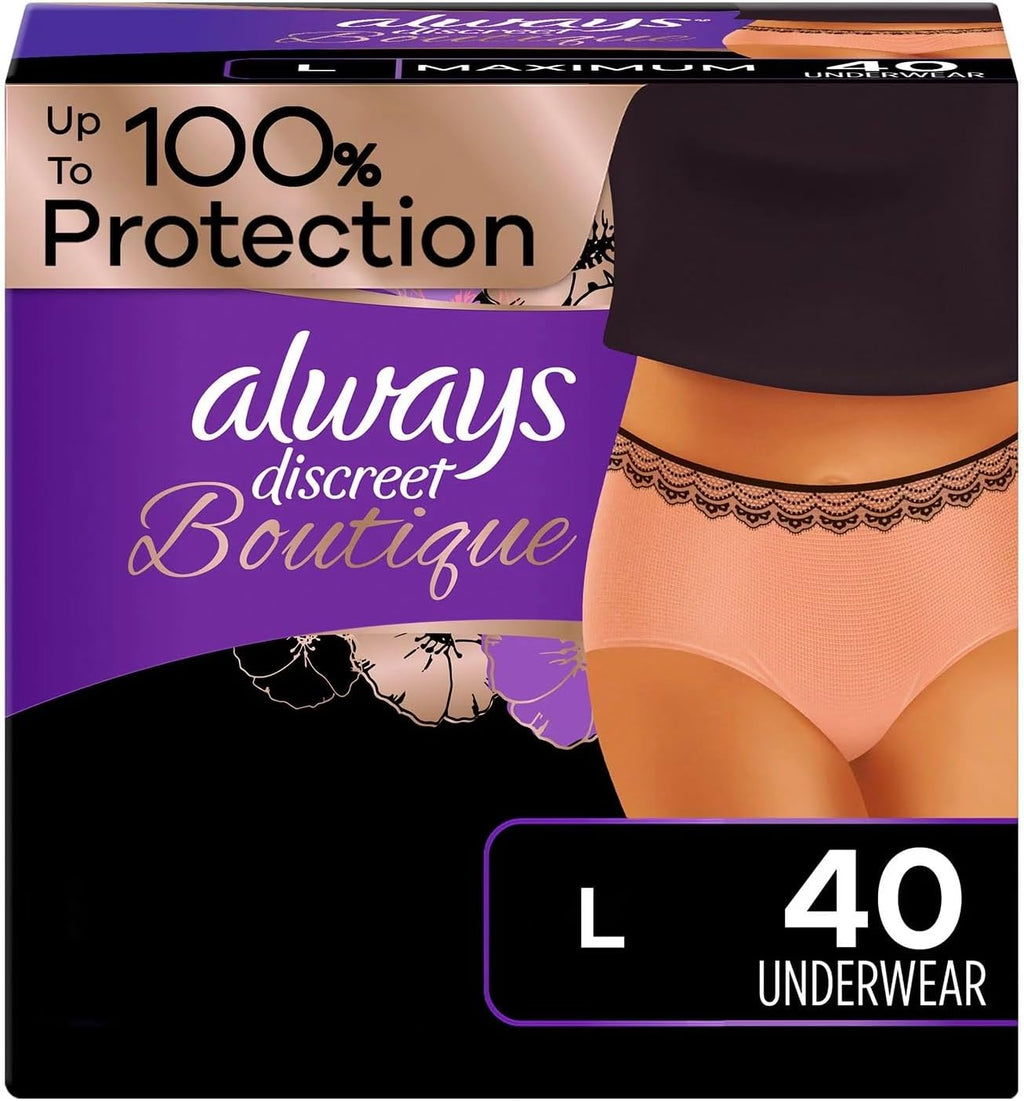 Maximum Absorbency L (40 Ct) Incontinence Underwear E43872