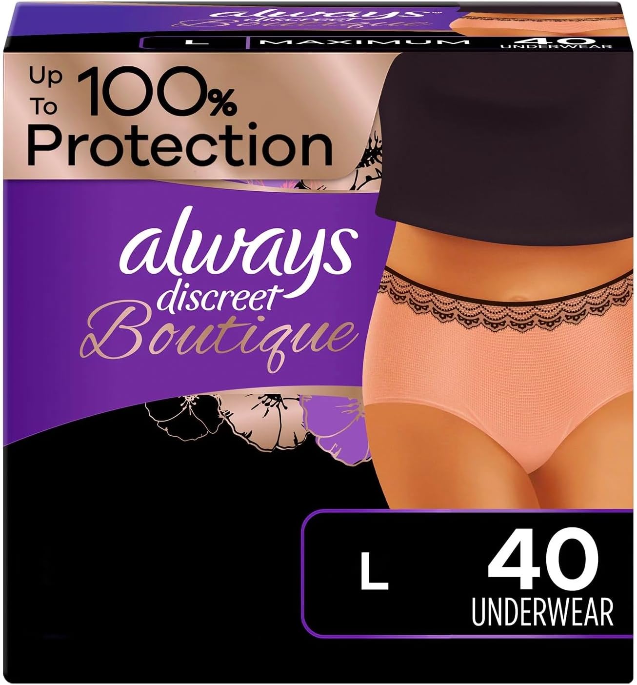 Maximum Absorbency L (40 Ct) Incontinence Underwear E43872