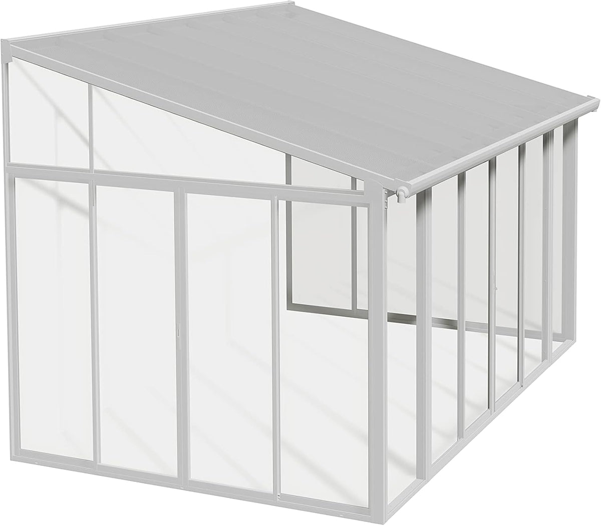 White 10x14 Enclosed Patio Cover Polycarbonate Shelter F7706