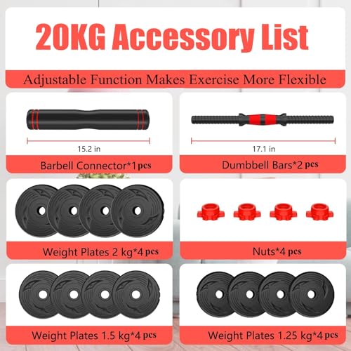 Adjustable Dumbbells Weights Set 20lbs/33lbs/44lbs W9625