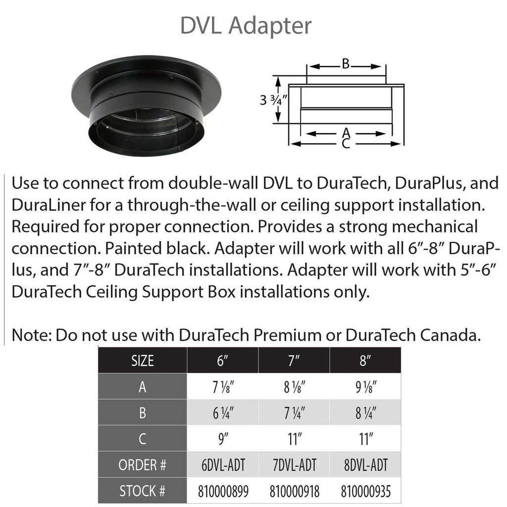 6 DVL Chimney Adapter with Trim V367502