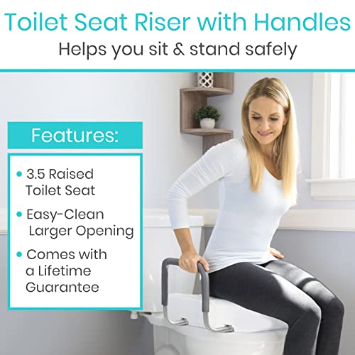 White Raised Toilet Seat with Handles R993594