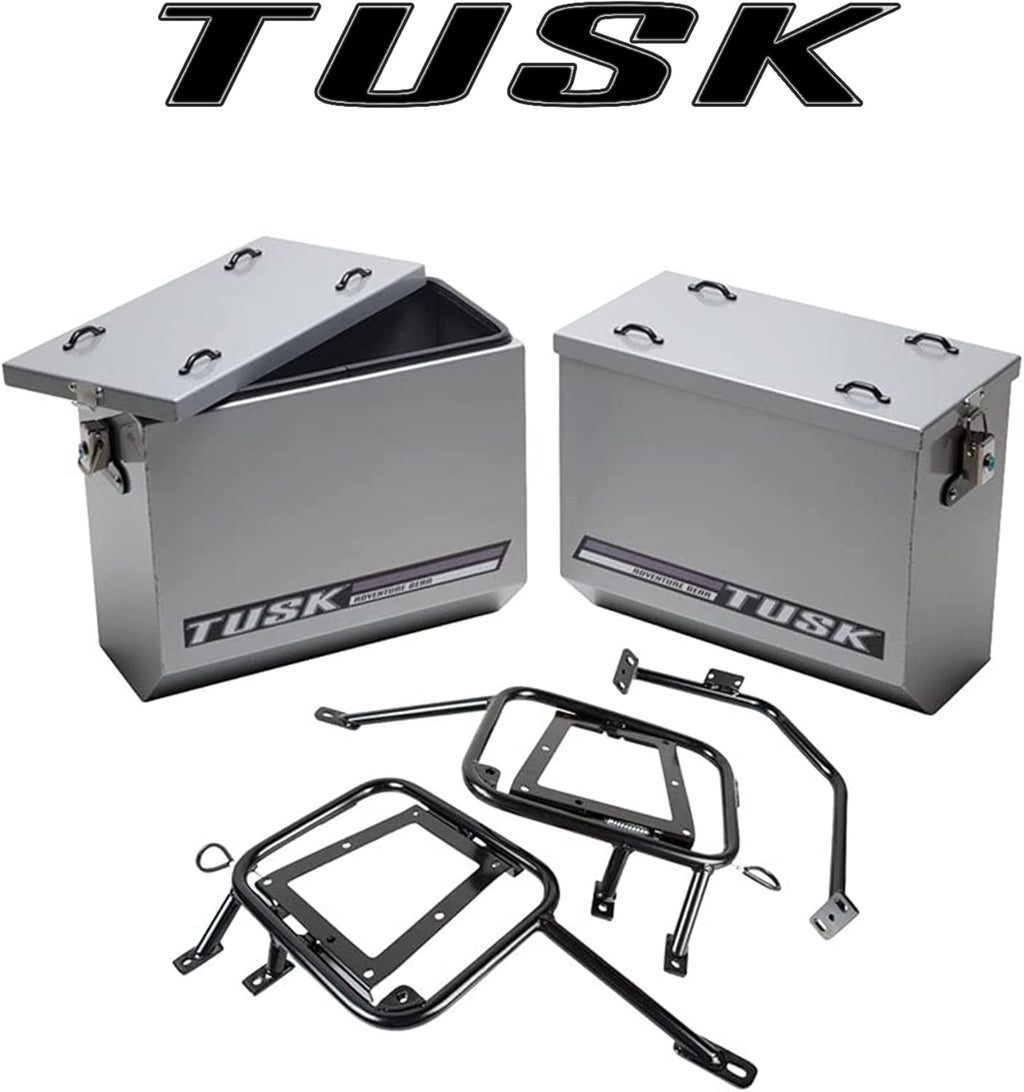 Large Silver Aluminum Panniers with Pannier Racks H546525