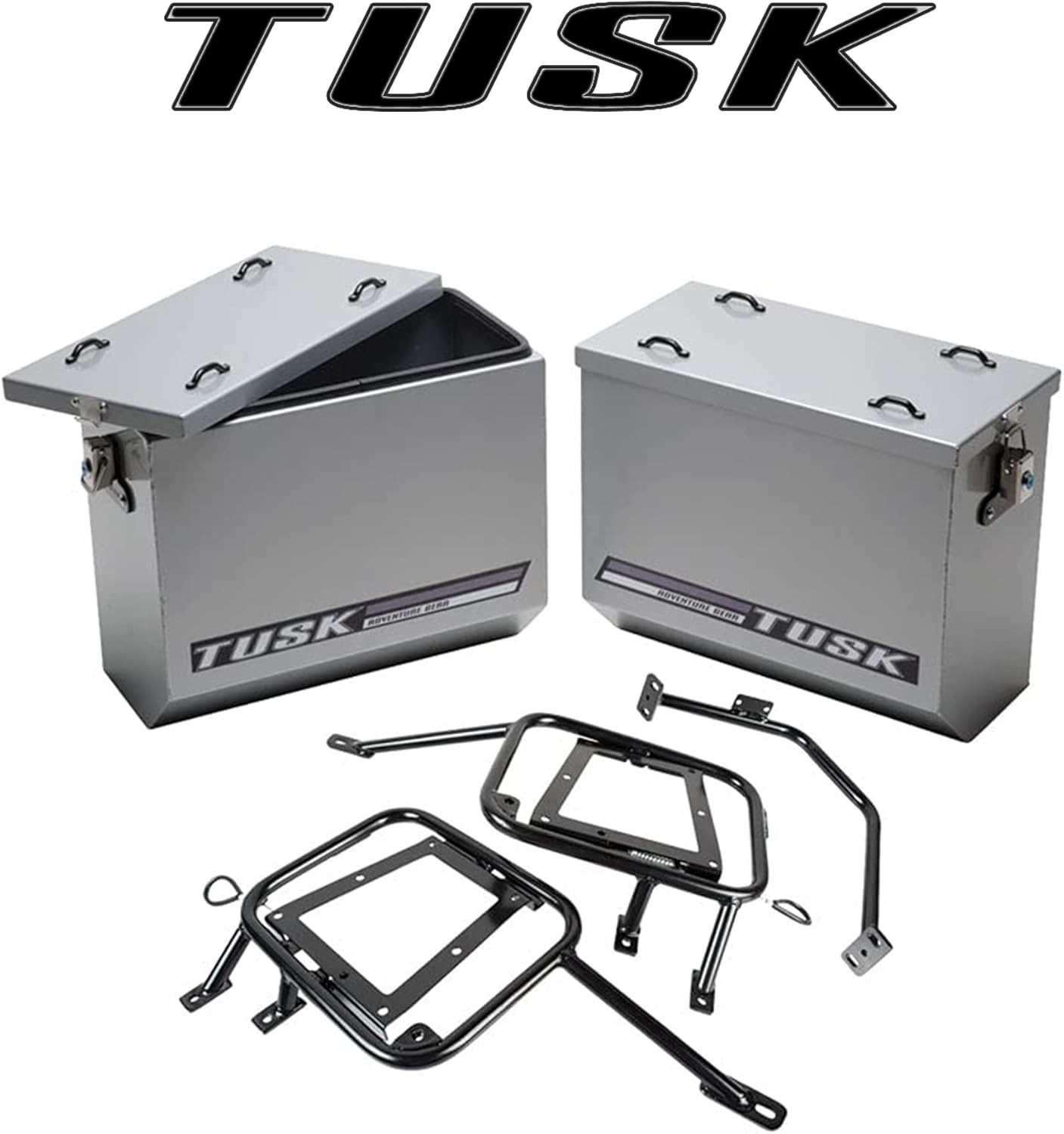Large Silver Aluminum Panniers with Pannier Racks H546525