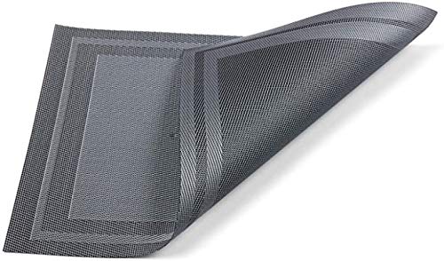 Set of 4 Grey Woven Vinyl Placemats O59855