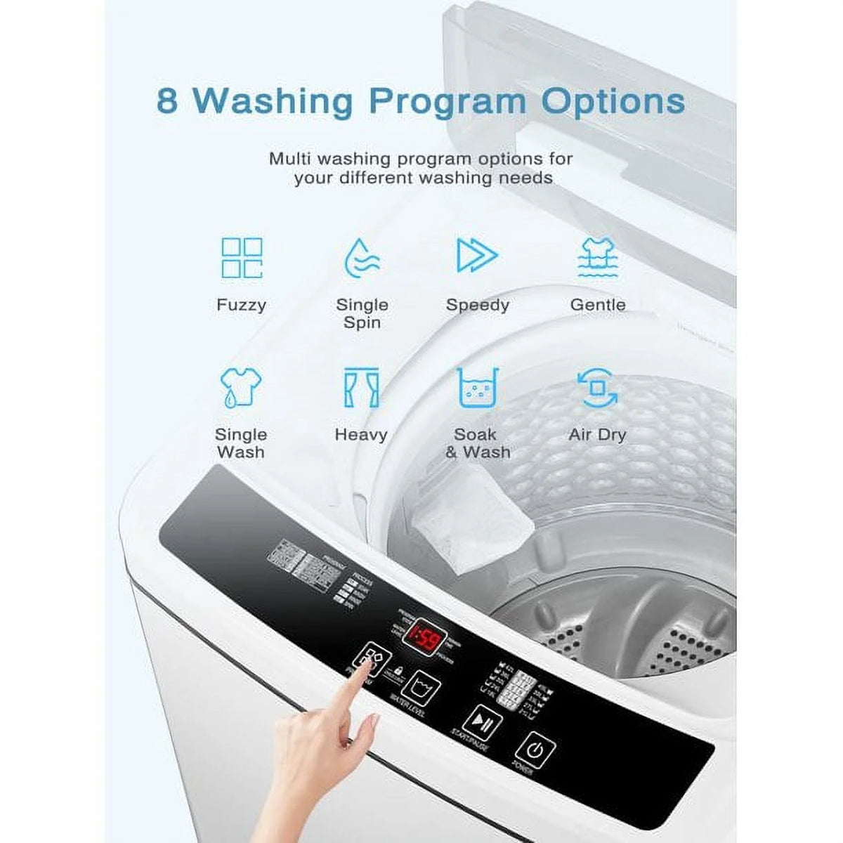 Compact 1.5 Cu.Ft Full Automatic Washer with Drain Pump, White N24585