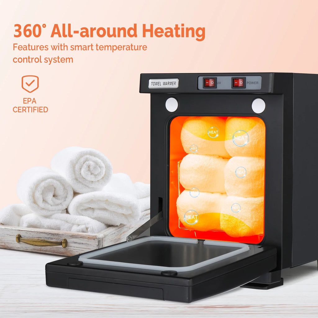 Black 5L Hot Towel Warmer UV Sterilizer Cabinet L389902