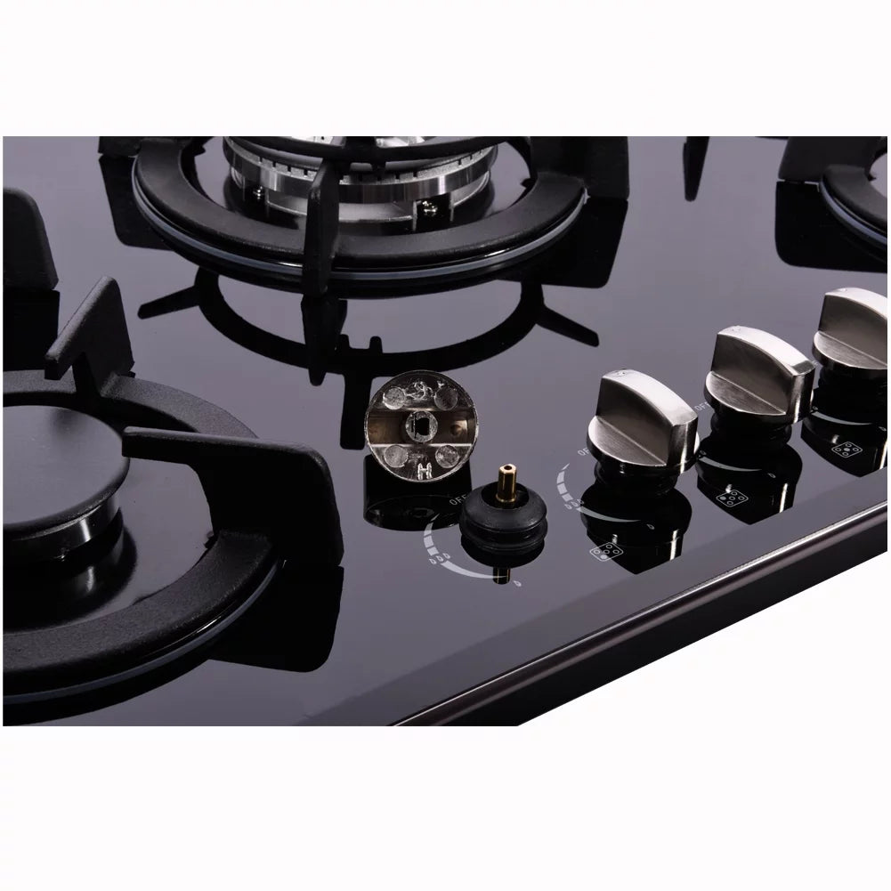 30 inch Gas Cooktop Tempered Glass 5 Burners Stove Top A7614