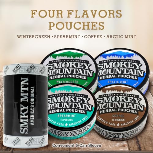 Nicotine-Free Tobacco-Free 5 Cans 15 Energy Pouches Per Can T464