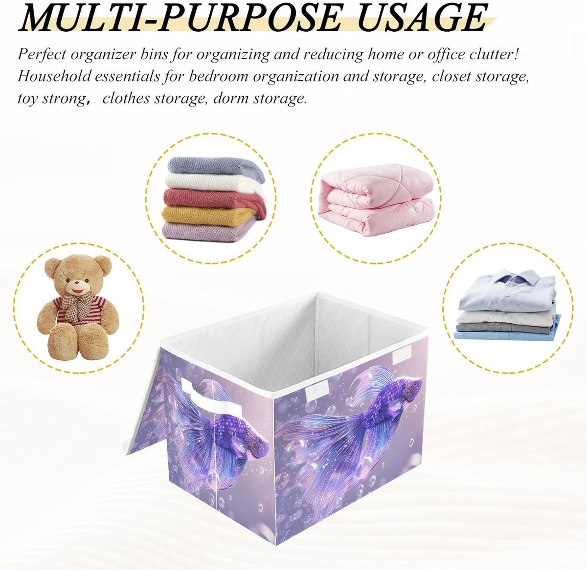 Containers Baskets with Lids Fabric Foldable Storage Bins Organizer with Lid Collapsible Storage Boxes Z26199