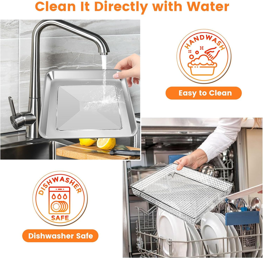 12.2 x 11 Inch Stainless Steel Mesh Air Fryer Basket M5094