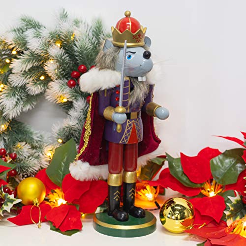 3 Set Christmas Nutcrackers Figures, 7 Inch Handmade Wooden Nutcracker Decorations A535650