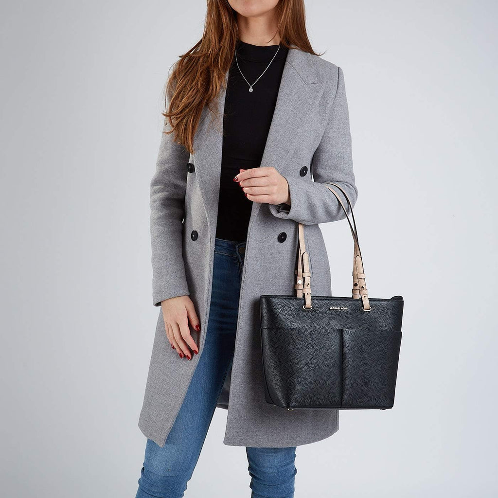 Black Top Zip Pocket Tote Z998