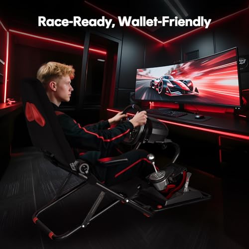 Foldable Racing Simulator Cockpit (Black) N603797