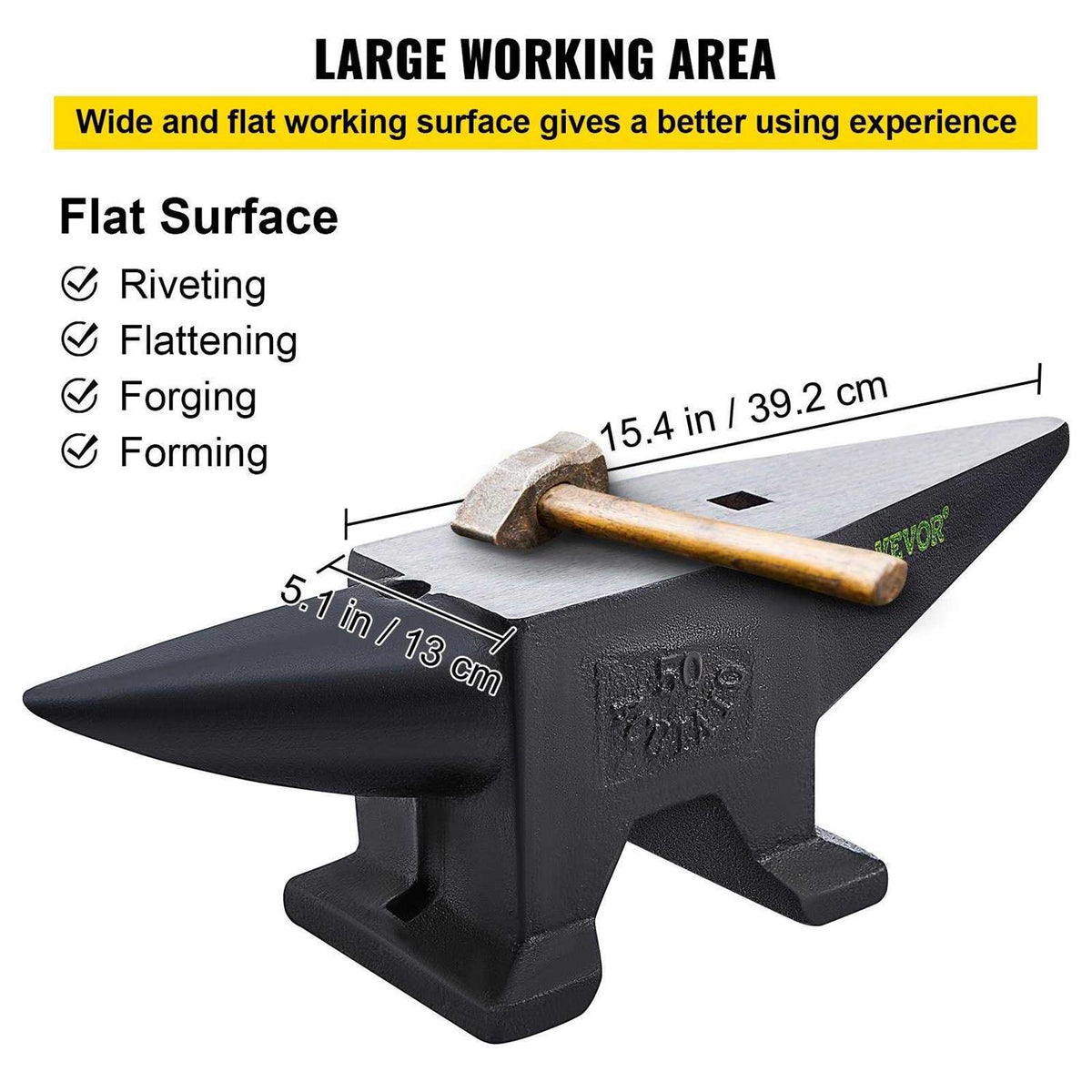 110 Lbs Cast Iron Single Horn Anvil P63148