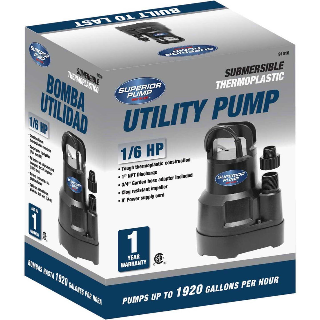 1/6 HP Thermoplastic Utility Pump O876374