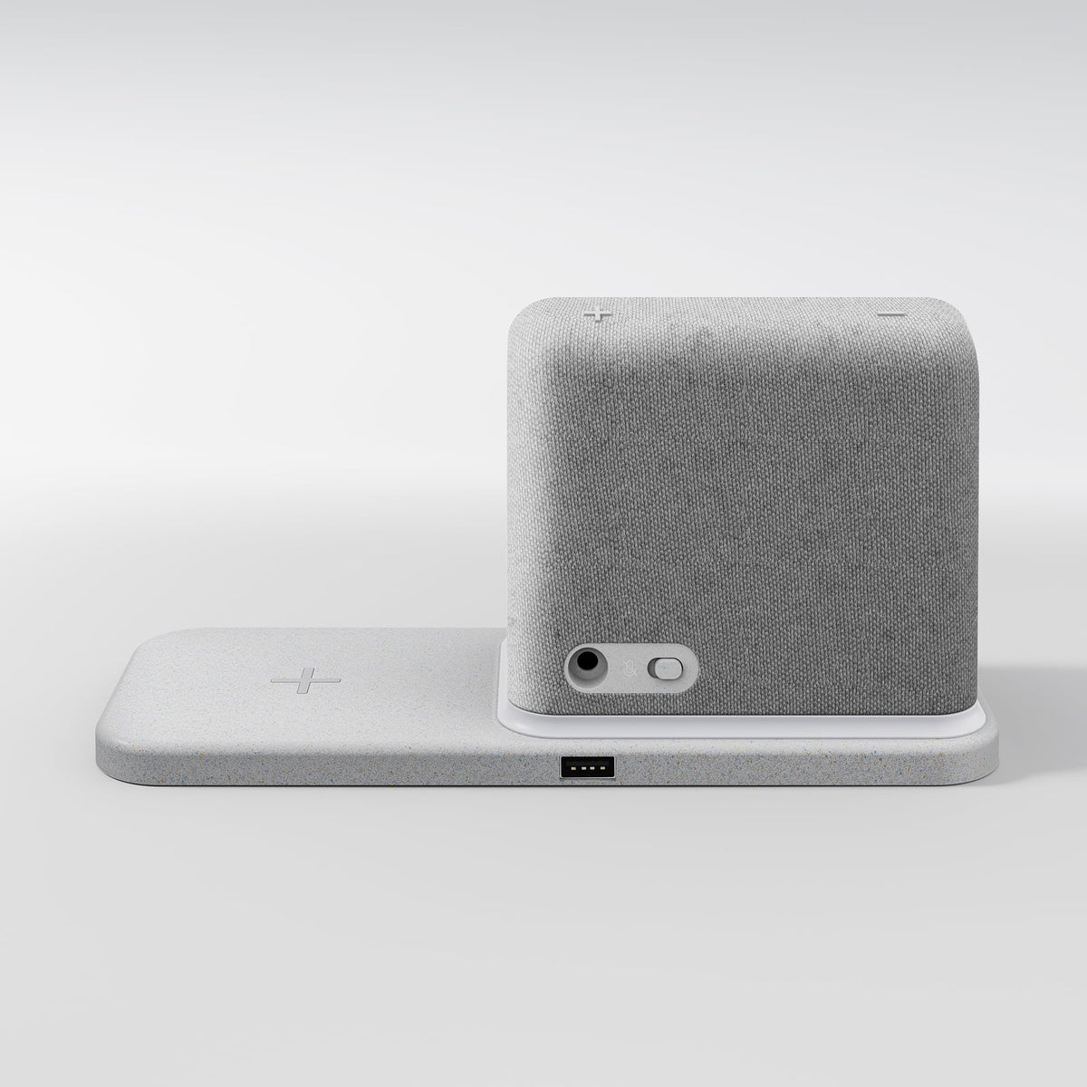 Heather Grey Smart Clock with Wireless Charging Dock P76808
