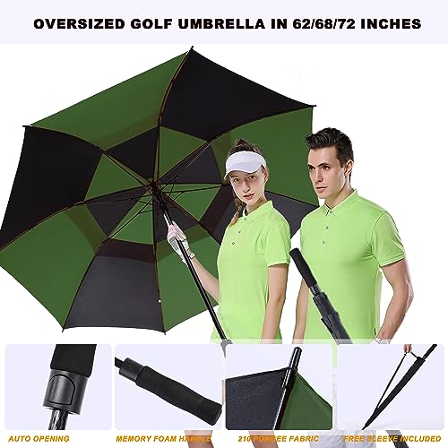 Large 62 Inch Double Canopy Windproof Waterproof Golf Umbrella J73192