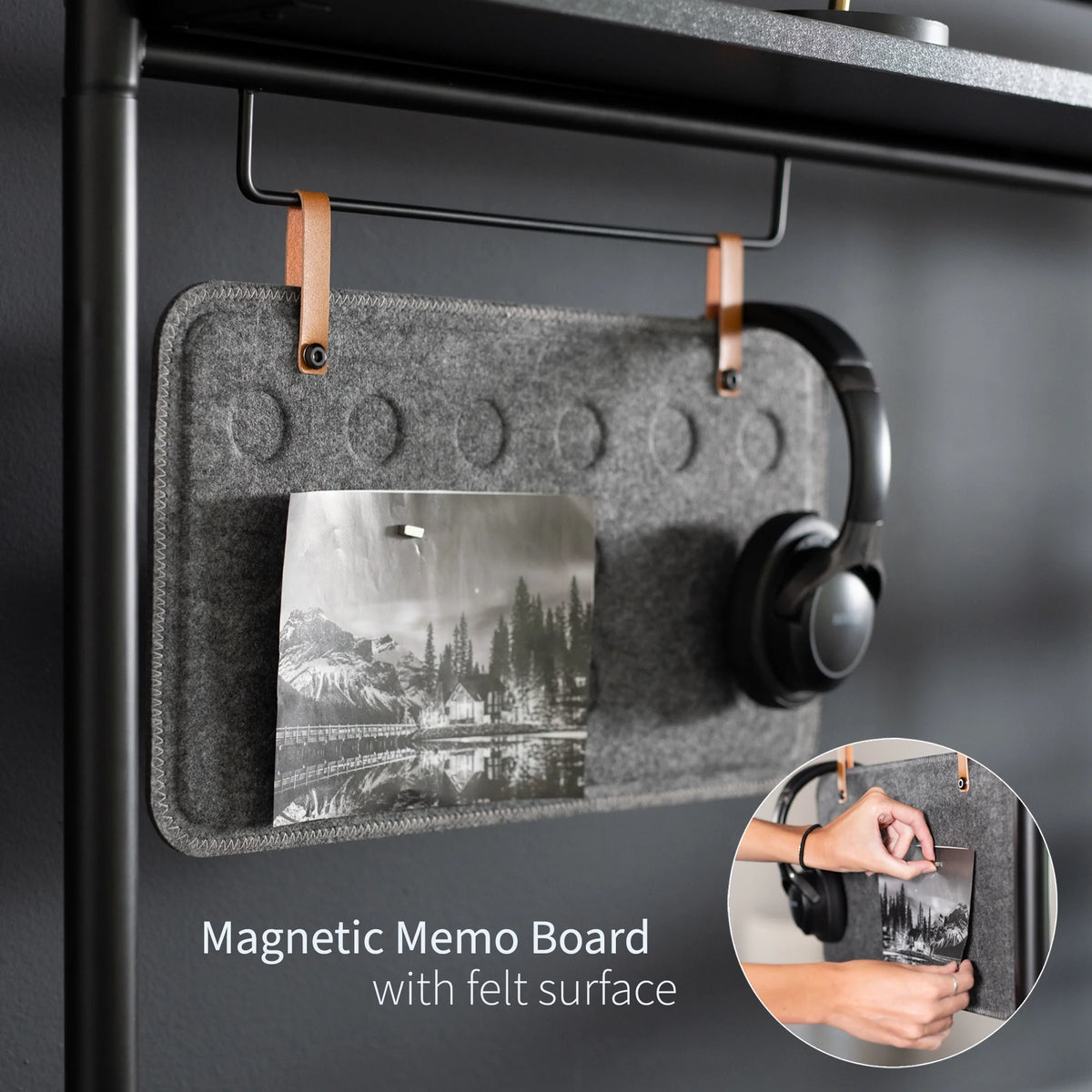 Clamp-on Desktop Shelving System with Magnetic Memo Board M26485