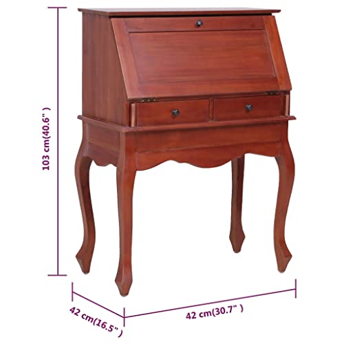 Brown Solid Wood Secretary Desk with Flip Top B862