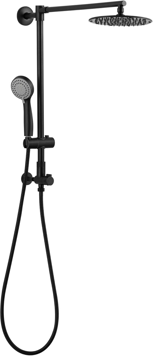8" Low Profile Rain Shower System with Slide Bar Handheld Shower Combo (Brushed Nickel) I546818