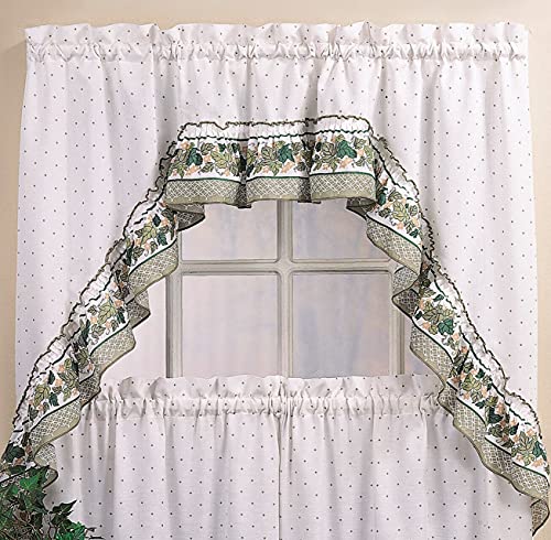Cottage Ivy Country Curtain Tier And Swag Set, Multi, 56-Inch X 36-Inch G869