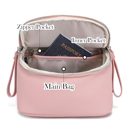 White Brown Vegan Leather Fanny Pack Crossbody Bag Y558528