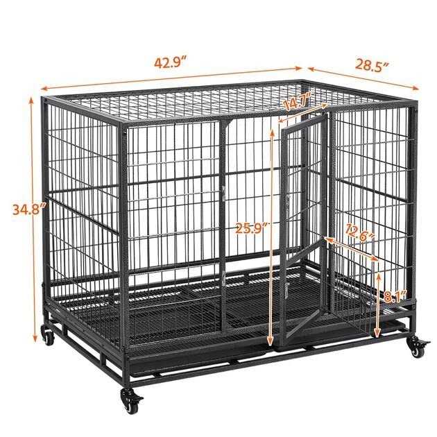 Dog Crate with Wheels and Litter Pans B50313