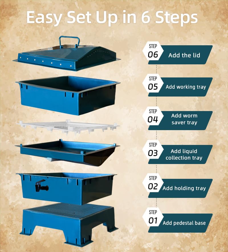 Dark Green 5-Tray Worm Compost Bin B4575