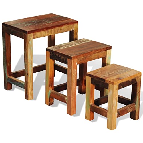 Nesting Table Set of 3 Wood I232921