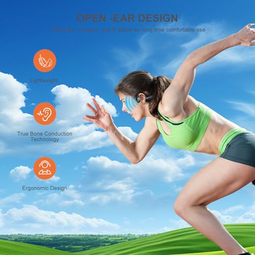 Bone Conduction Headphones with HD Mic, 12hrs Playtime, IPX6 Waterproof F24865