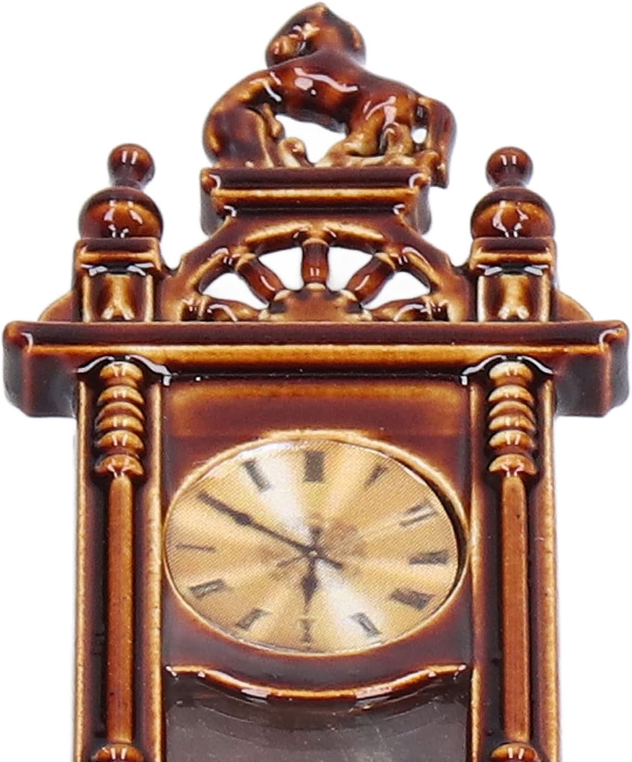 1:12 Miniature Vintage Wooden Alloy Wall Clock S820