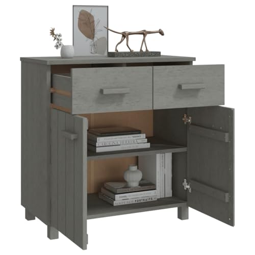 Light Gray Solid Wood Pine Sideboard Q84200