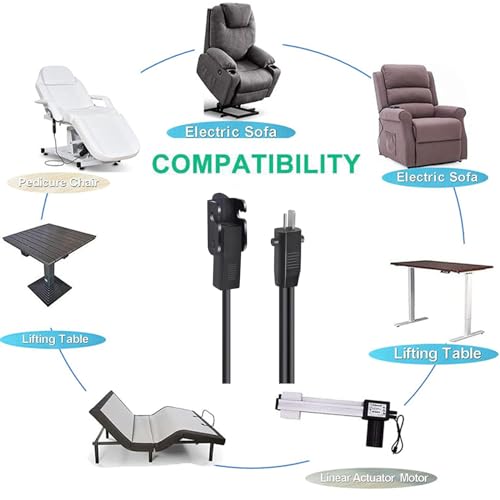 2-Pin Power Adapter with Extension Cord for Recliner Chair C32331
