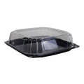 Black Disposable Square Catering Tray with Lid, 25/Case U1133