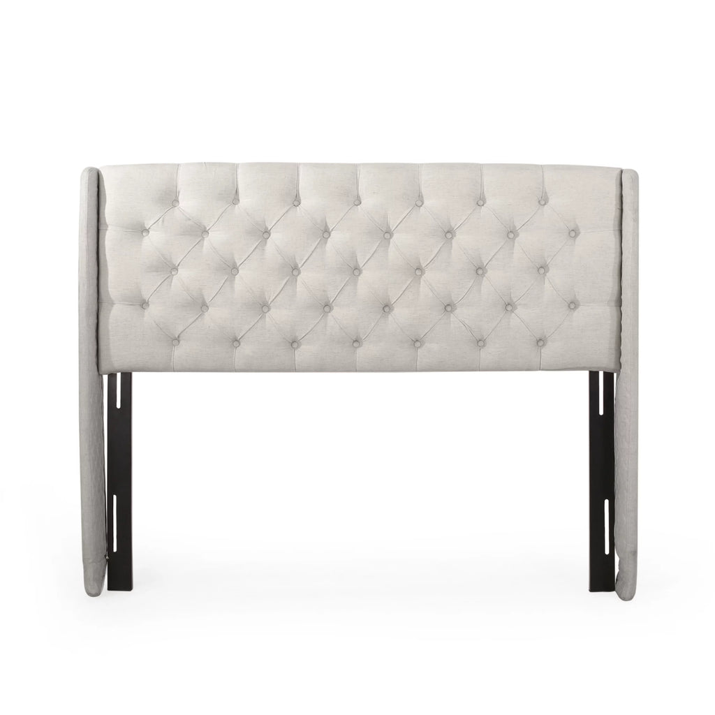 Beige Fabric Wingback Headboard G8223