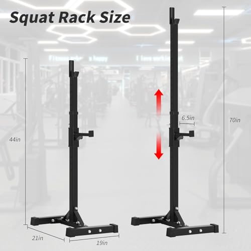 Black Adjustable Squat Rack Stand Set of 2 Z98468