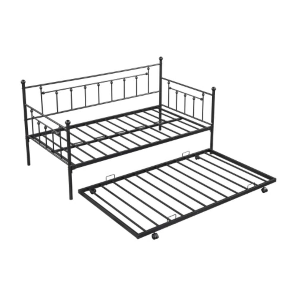 Black Metal Daybed with Trundle C3967