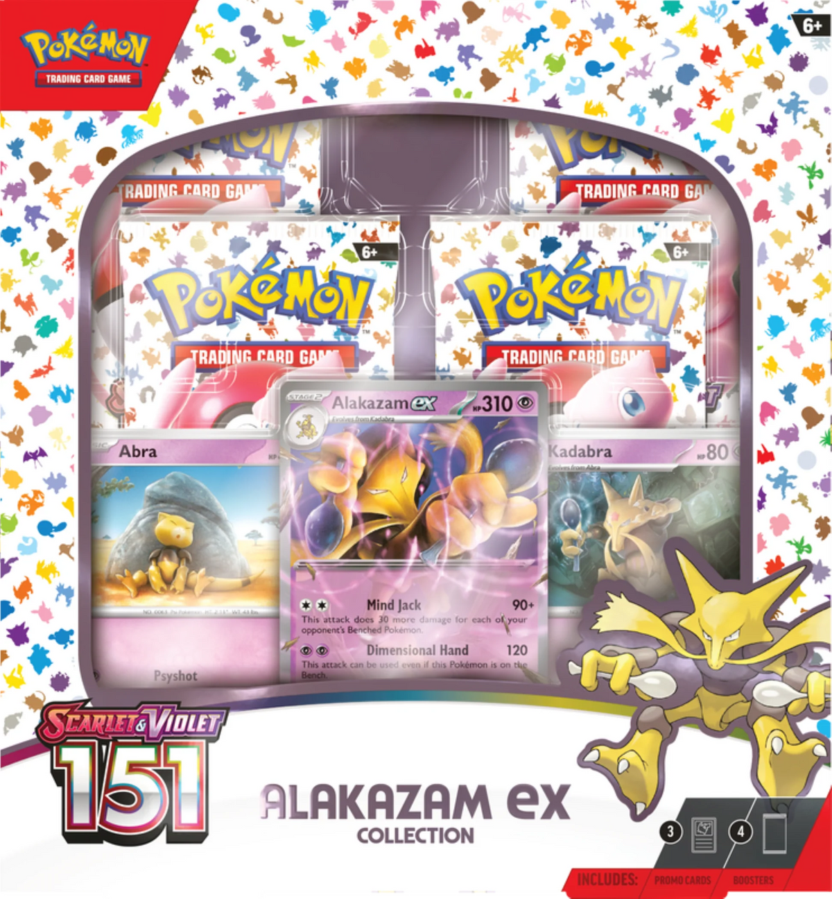 Pokemon Trading Card Games Scarlet & Violet 151 Collection Alakazam Ex - 4 Booster Packs Q233835