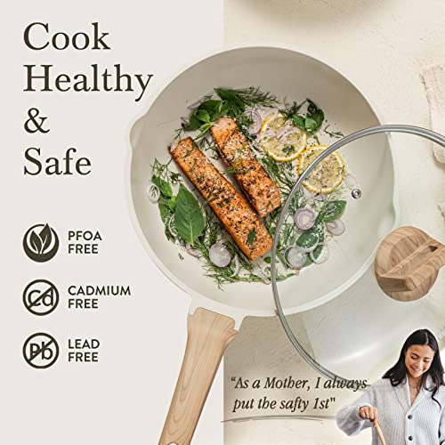 12Inch Nonstick Deep Frying Pan with Lid, 5.5 Qt Jumbo Cooker Saute Pan B11388