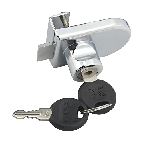 4Pack Zinc Alloy Double Glass Door Display Lock Cabinet Lock with 2 Alike Keys for 4.5-8mm Glass Door K56933