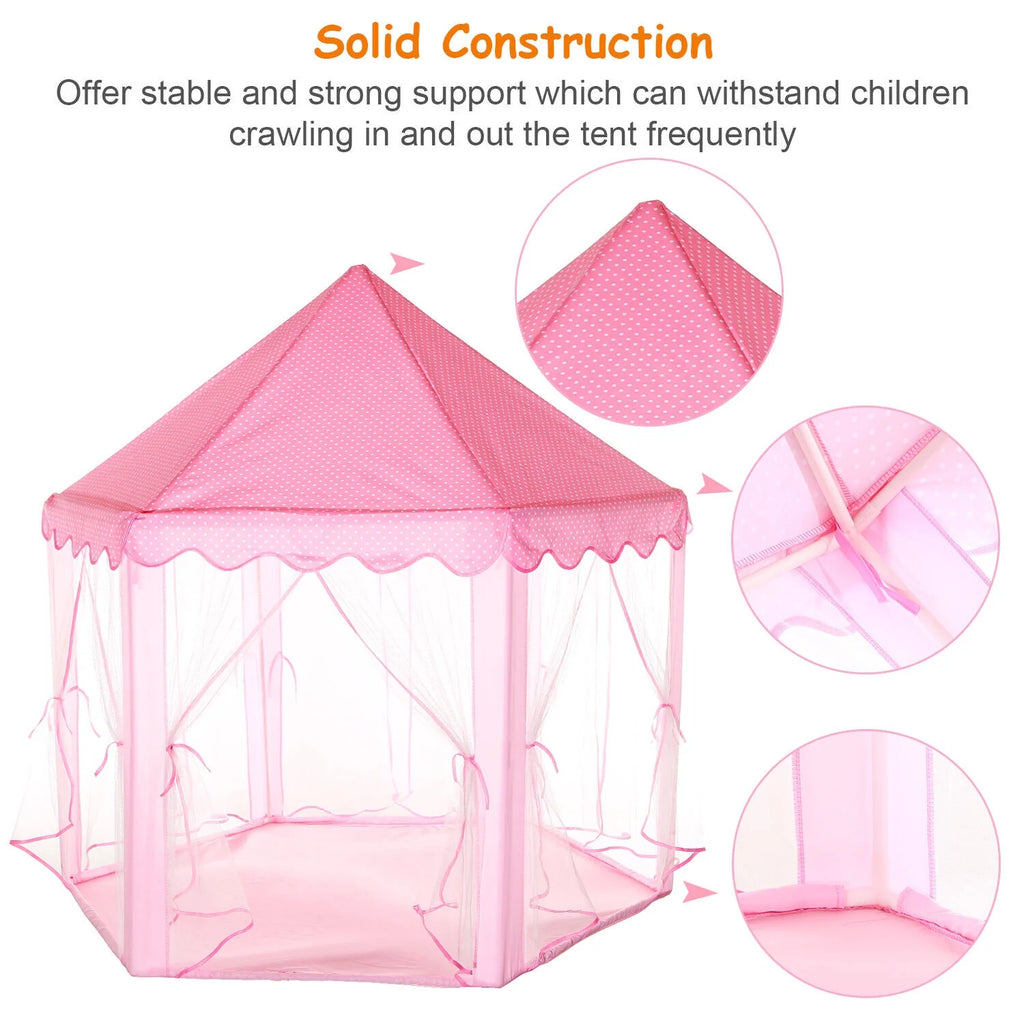 Pink Princess Castle Play Tent Playhouse Z4893