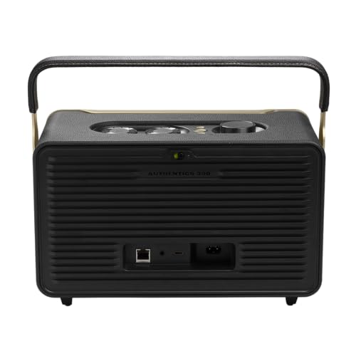 Retro Style Smart Home Speaker with Wi-Fi, Bluetooth and Voice Assistants (Black/Gold) Z976556
